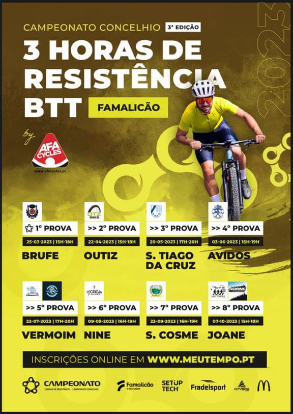 Cartaz de Camp Concelhio de Resistência de 3H BTT de FAMALICÃO
