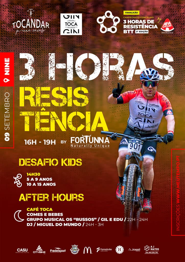 Cartaz de 3h Resistência BTT - TOCAndar by FORTUNNA