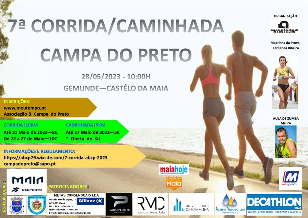 Cartaz de 7ª Corrida e Caminhada da Campa do Preto 2023