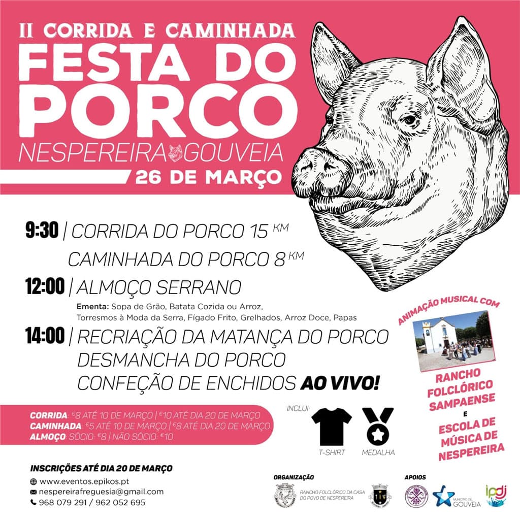 Cartaz de II Caminhada e Corrida Festa do Porco