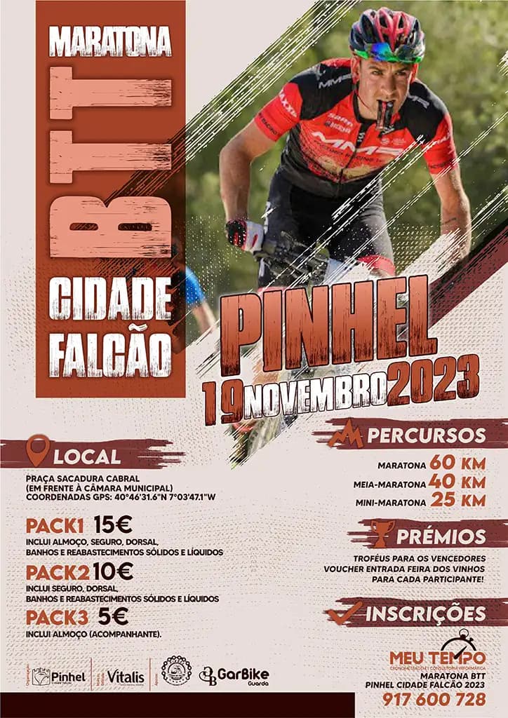 Cartaz de Maratona BTT 2023 Pinhel Cidade Falcão