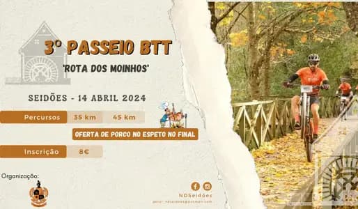 3º Passeio BTT 'Rota dos Moinhos'