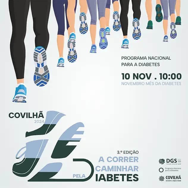 Cartaz de 3ª Edição | Correr/Caminhar pela Diabetes | Covilhã