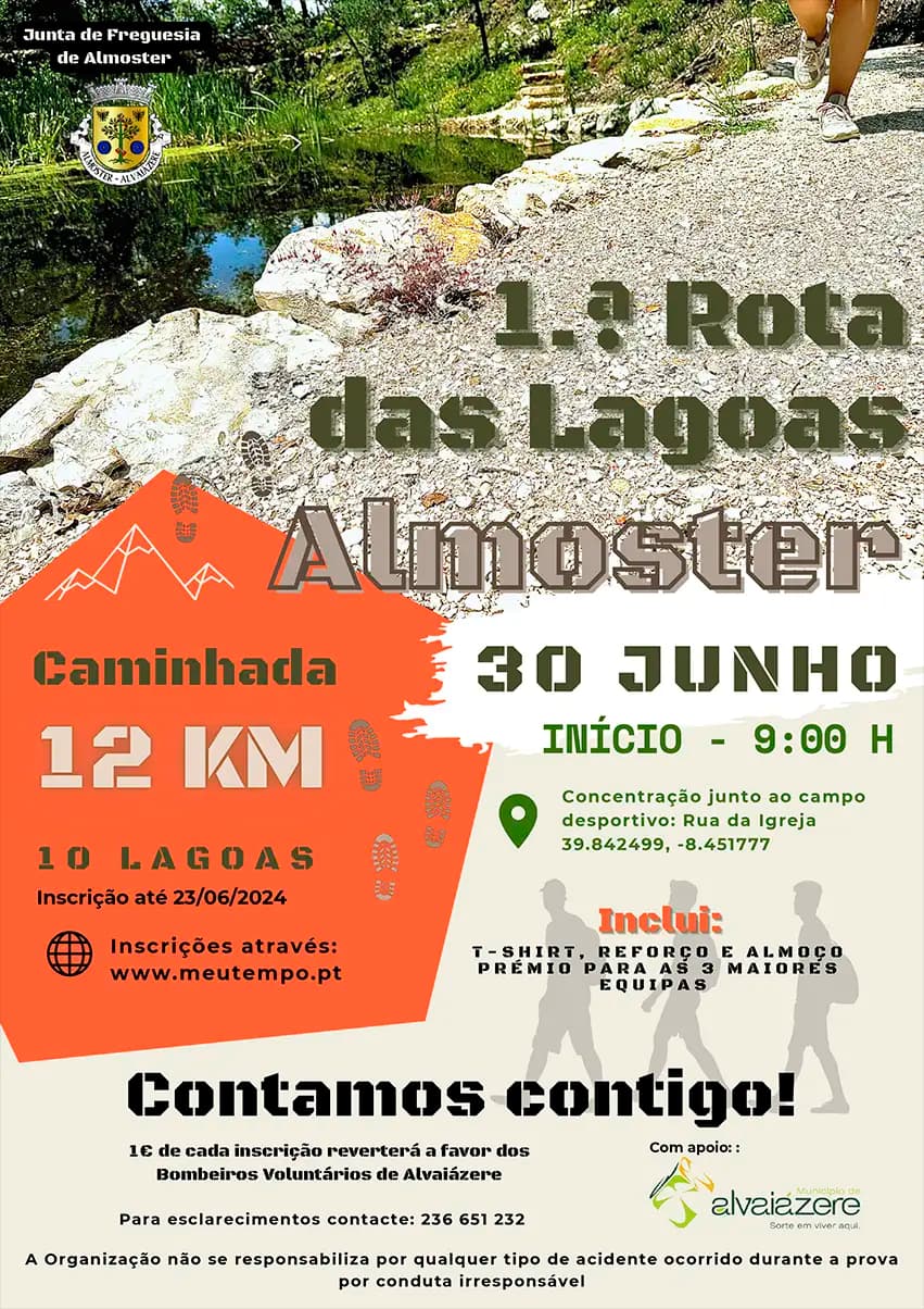 Cartaz de I Passeio Pedestre J. F. de Almoster “Rota das Lagoas”