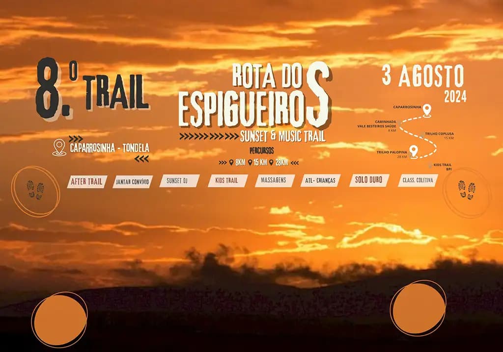 Cartaz de 8.º Trail Rota dos Espigueiros- Sunset & Music Trail