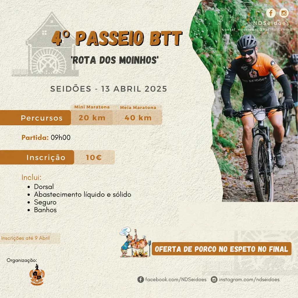Cartaz de 4º Passeio BTT 'Rota dos Moinhos'