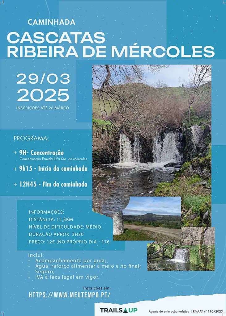 Cartaz de Caminhada das Cascatas da Ribeira de Mércoles