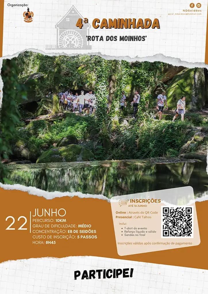 Cartaz de 4ª Caminhada 'Rota dos Moinhos