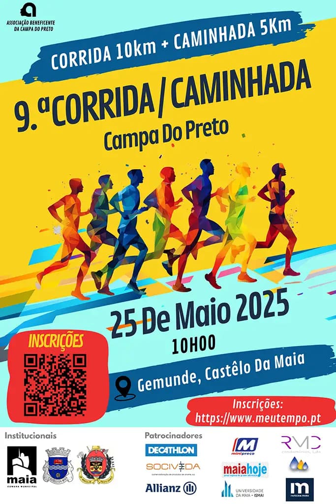 Cartaz de 9ª Corrida e Caminhada da Campa do Preto 2025