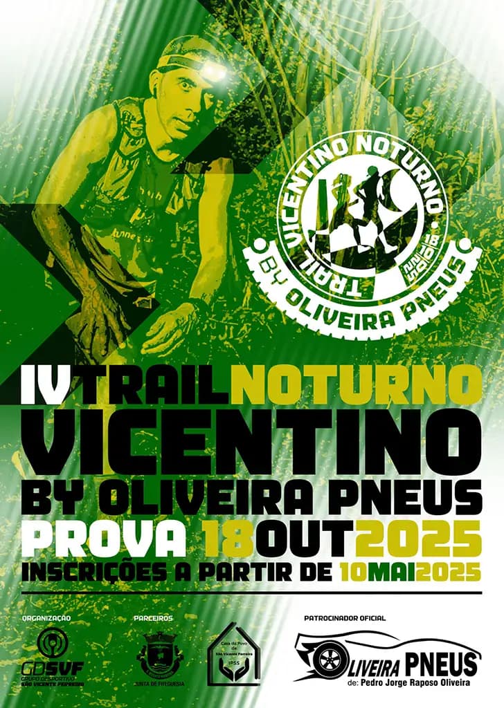 Cartaz de IV Trail Vicentino Noturno by Oliveira Pneus